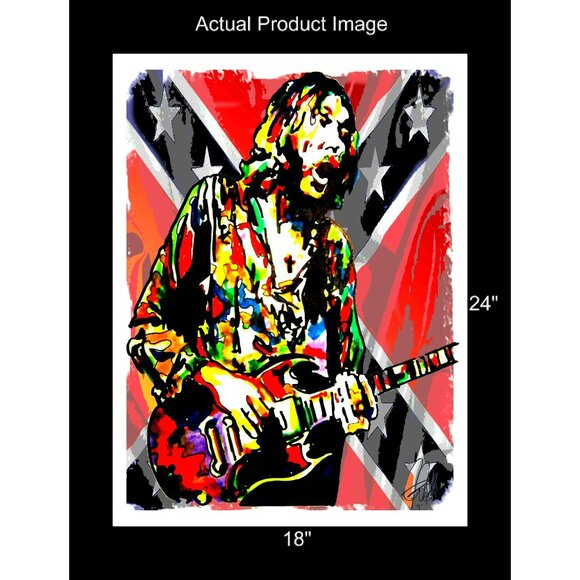 Duane Allman Lead Guitar Southern Rock Music Poster Print Wall Art 18x24 - Picture 2 of 5